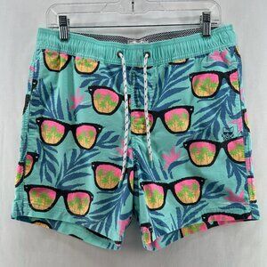 Party Pants Swim Shorts Mens Size M Shady Party Starter Boardshort Green